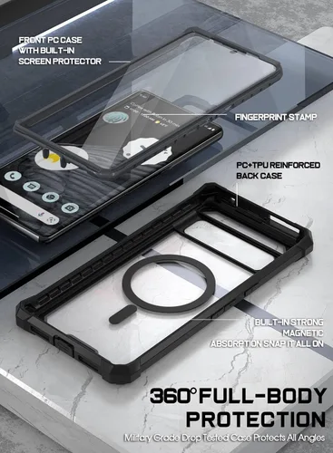 Vista 3 de Poetic Guardian MagPro - Funda compatible con Pixel 7 Pro, [compatible con MagSafe], protector de pantalla integrado que funciona con identificación