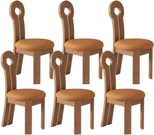 Vista 61 de YVYKFZD Dining Chairs Set, Solid Wood Dining Room Chair, Upholstered Kitchen Chairs, Unique Key-Shaped Living Room Chair, for Offices Bedroom Study
