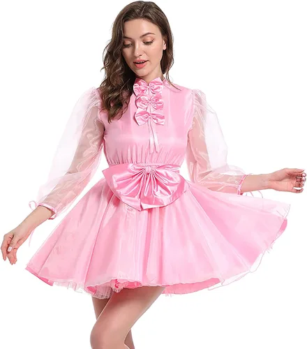 Vista 3 de Disfraz francés de sirvienta para mujer, vestido de Lolita con lazo
