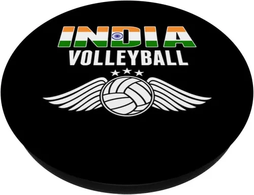 Vista 2 de India Volleyball Fans Jersey Pride Indian Flag Sport Lovers PopSockets Swappable PopGrip
