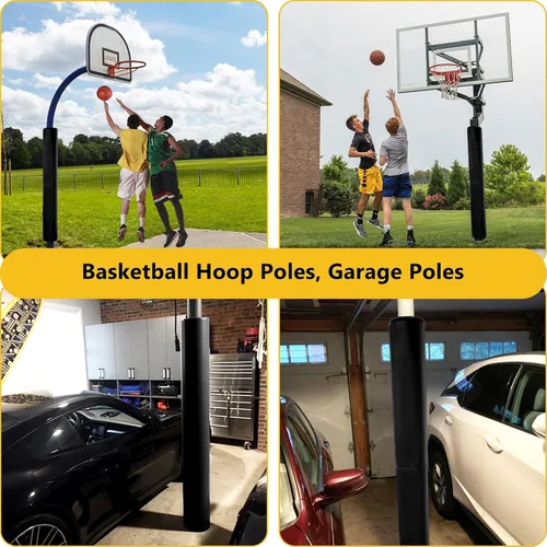 Vista 6 de Almohadilla para Poste de Baloncesto, Almohadillas de Seguridad Resistentes para Protección del Jugador, 72" de Alto, Acolchado Protector Resistente