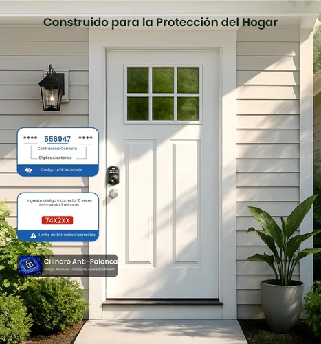 Vista 6 de Veise KS03 - Cerradura de perilla de puerta con teclado, cerradura digital de entrada sin llave con asa, perilla inteligente electrónica para puerta