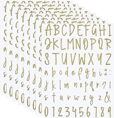 Vista 11 de Sepamoon 552 calcomanías de letras, 8 hojas autoadhesivas de vinilo del alfabeto, calcomanías de números de buzón impermeables para manualidades