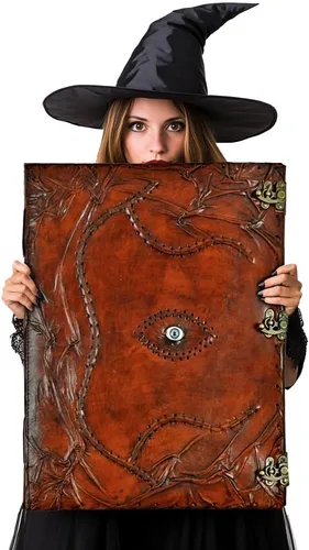 Vista 9 de Hocus Pocus Libro de las Sombras, Libros de Hechizos Grimorio Accesorio Decoraciones de Halloween de Bruja, Libro de las Sombras Libro de Hechizos