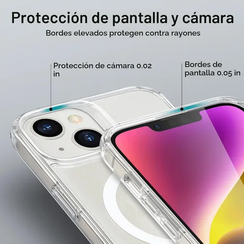Vista 9 de ESR para iPhone 14 Plus Funda, Funda Magnética Compatible con MagSafe, Protección Anti-impactos de Grado Militar, Funda Transparente Magnética