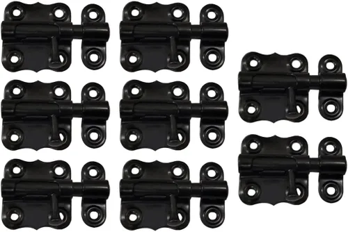 Vista 5 de QCAA Perno de barril deslizante, 2 1/2 ", acero, recubierto negro, paquete de 2, hecho en Taiwán