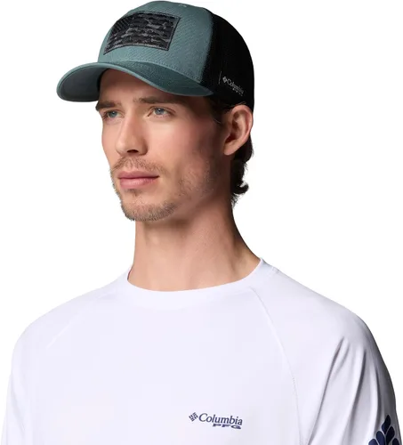 Vista 319 de Columbia Gorra de bola de malla Bandera antigua de malva/blanco/pescado