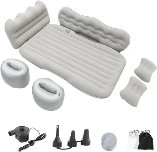 Vista 7 de Colchón de aire de inflado rápido con reposacabezas ajustable que se adapta a la mayoría de vehículos de 50.4 in de largo, cama inflable automática