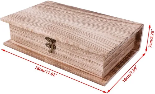 Vista 9 de Caja de madera con cierre con bisagras, caja de almacenamiento de joyas, organizador de artículos diversos