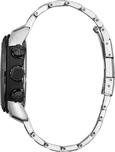 Vista 2 de Citizen Reloj Eco-Drive Brycen cronógrafo de acero inoxidable plateado, esfera blanca (modelo CA4188-81A), plateado