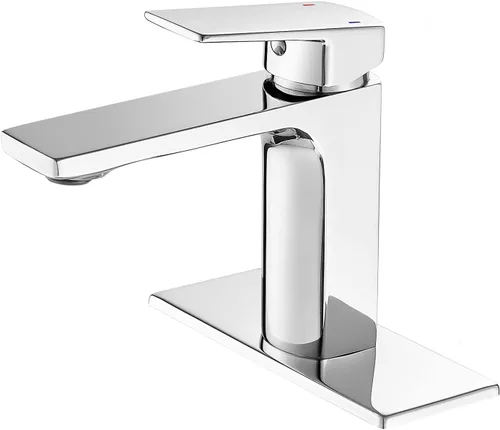 Vista 11 de VOTON - Grifo de fregadero de baño de oro cepillado con una sola manija y desagüe desplegable para lavabo de 1 agujero o 3 agujeros con placa