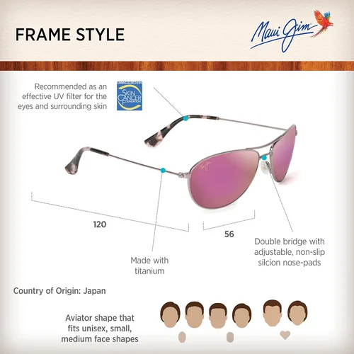Vista 6 de Maui Jim Gafas de sol polarizadas estilo aviador para hombre y mujer