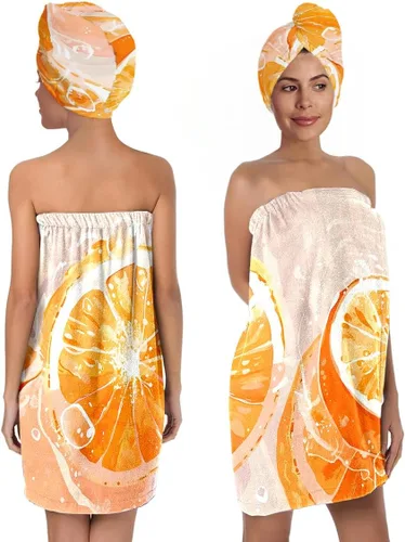 Vista 27 de Juego de toallas de baño y toallas para el cabello para mujer, suave y absorbente de microfibra de secado rápido, con cierre elástico, toalla de spa