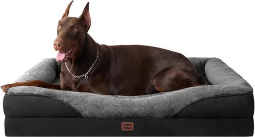 Vista 22 de EHEYCIGA Cama ortopédica para perros medianos, sofá cama de espuma viscoelástica con lados, forro impermeable y funda extraíble lavable, sofá