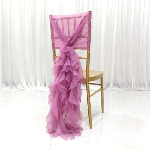Vista 2 de Funda para silla de hilo de leche, fundas para respaldo de silla de tul para despedida de soltera, boda, decoración de baby shower, fundas largas