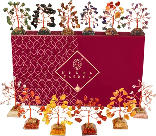 Vista 23 de Árbol de la vida de cristal para decoración del hogar y la oficina, regalos para mujeres, piedras curativas de amazonita de chakra, árbol bonsái