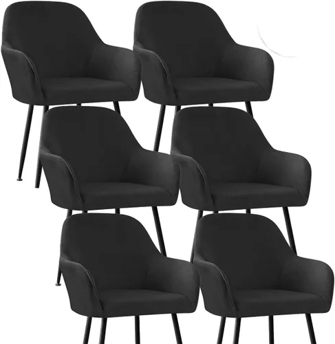 Vista 59 de Fundas protectoras de terciopelo elástico para sillas de comedor con brazos y respaldo curvado pequeño, juego de 6/4/2 para cocina, oficina, hogar