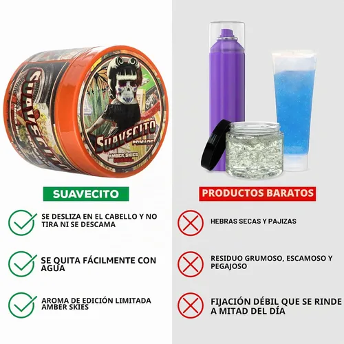 Vista 4 de Suavecito Pomade Original Hold For Men 4 oz, 1 paquete – Gel de cabello sin escamas de brillo medio como cera a base de agua – Fácil de lavar – Se