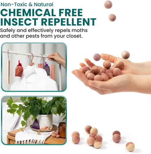 Vista 6 de Bloques de cedro para almacenamiento de ropa, armarios y cajones - Alternativa natural a las bolas de naftalina para guardar la ropa - Repelente