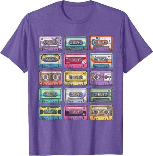 Vista 19 de Vintage Cassette Tapes Collection 80's 90's Music Mixtape T-Shirt Asphalt Grey