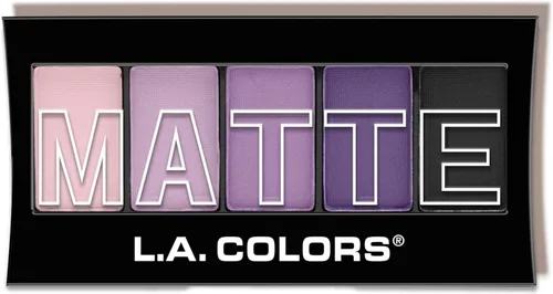 Vista 6 de L.A. COLORS Paleta de sombras de ojos mate de 5 colores, Cásmere Púrpura CEM473