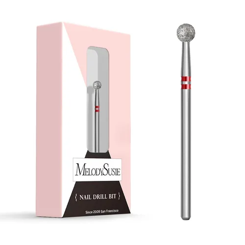 Vista 26 de MelodySusie Broca para uñas de limpieza de cutículas en forma de pera de 1.2mm, 3/32'', Limpiador profesional de carburo diamantado de seguridad
