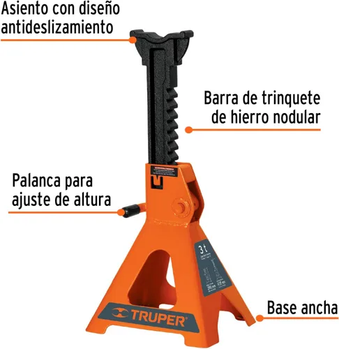 Vista 2 de TRUPER TORAU-12 Jack Stands 12 Ton