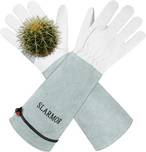 Vista 17 de Guantes largos de jardinería para mujeres/hombres, guantes de poda de rosas a prueba de espinas, guantelete resistente, el mejor regalo de jardín