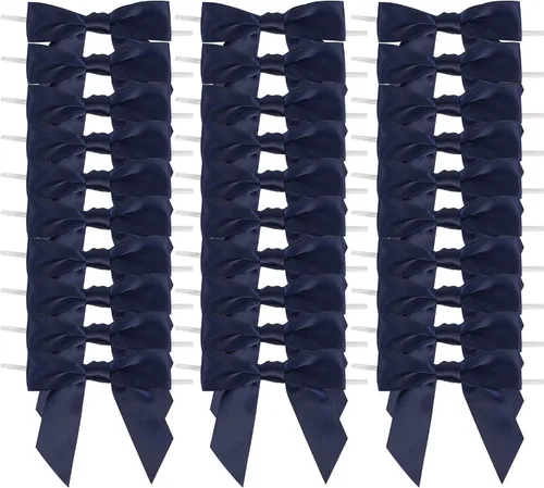 Vista 35 de AIMUDI Lazos negros para envolver regalos, lazos pequeños de satén de 3.5 pulgadas, lazos de cinta negra para manualidades, bolsas de golosinas