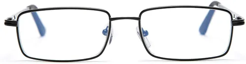 Vista 6 de Gafas de lectura con bloqueo de luz azul, paquete de 2 unidades, rectangulares, de metal, anti rayos azules y lectores UV, para hombres y mujeres