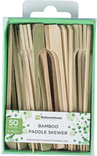 Vista 6 de Restaurantware Púas de madera de 3.5 pulgadas, 500 mini tenedores de cóctel de madera, dos púas de bambú resistentes para fiestas o catering