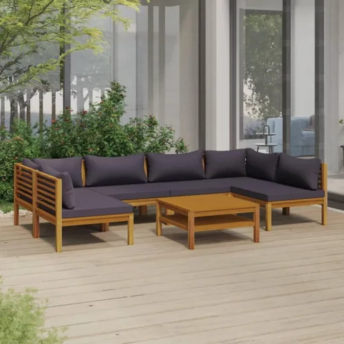 Vista 47 de Juego de 5 piezas para patio con cojín, juego de muebles de sofá, resistente a la intemperie, adecuado para uso en exteriores, requiere montaje Gris