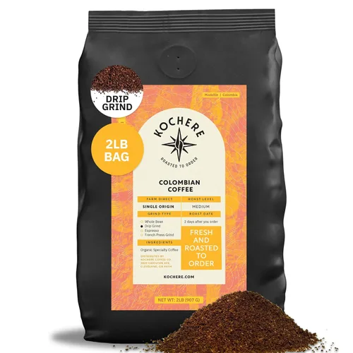 Vista 14 de Café molido colombiano Medellín, granos de café tostado medio de origen único, recién tostado a pedido, café molido orgánico, grado especial