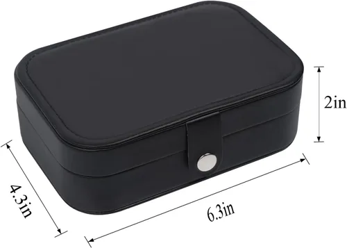 Vista 3 de Joyero de viaje, estuche de joyería de viaje mejorado, joyeros portátiles para mujeres, caja de joyería de piel sintética, organizador de joyas