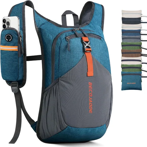 Vista 23 de BECOJADDE - Mochila de senderismo pequeña de 15 L para hombres y mujeres, plegable, ultraligera, para viajes, camping, actividades al aire libre