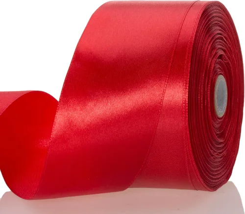Vista 50 de YASEO - Cinta de satén sólido verde manzana de 1 pulgada para envolver regalos, 50 yardas Soft, Satiny, Colorfast, Polyester Fabric, Ease of Use
