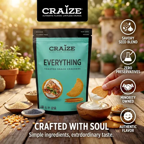 Vista 5 de Craize Everything Crisps - Galletas de maíz tostadas sin gluten, veganas, kosher, paquete de 3, 4 onzas cada una