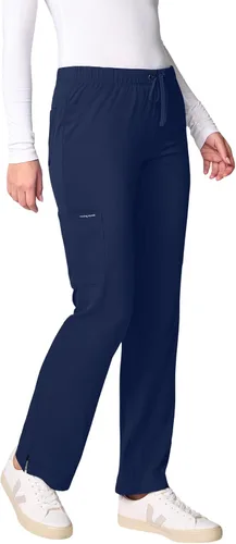 Vista 2 de Healing Hands EVRY - Pantalones médicos de pierna ancha con cintura elástica para mujer Azul marino