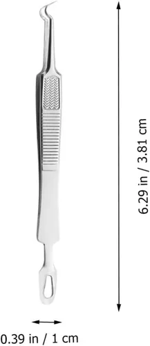 Vista 4 de Precisión de precisión de precisión 3 unids espinilla curvada punta de acero Comedone Splinter Extractor herramienta herramienta herramienta