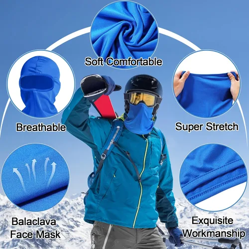 Vista 3 de 94 piezas pasamontañas máscara de esquí completa para mujeres y hombres, protección solar completa, cubierta de cara completa, protector UV