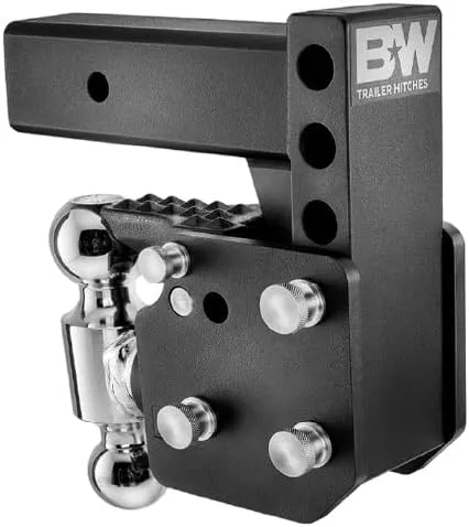Vista 3 de B&W Trailer Hitches Enganche de Remolque de Doble Bola Pintle Tow & Stow - Se adapta a receptor de 2.5", bola doble (2" x 2-5/16"), caída de 6.5