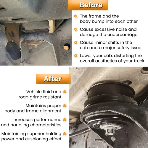 Vista 5 de Kit de montaje de cuerpo de silicona para 2008-2016 Ford F-250 F-350 cabina doble Monturas de cabina de silicona superiores Bujes de montaje