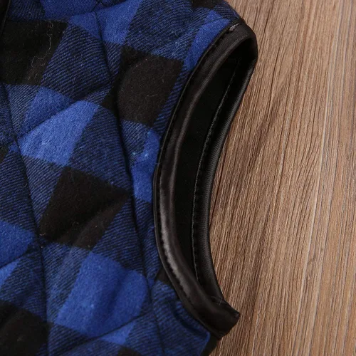 Vista 5 de Chaleco acolchado a cuadros de búfalo de Navidad para niñas pequeñas, chaleco sin mangas, chaquetas para otoño e invierno