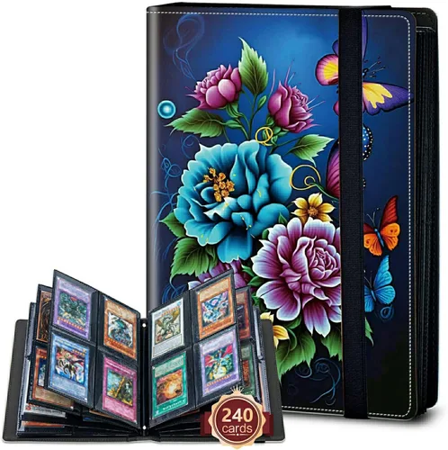 Vista 28 de Rossy Carpeta de tarjetas con 4 bolsillos, carpeta de tarjetas intercambiables, álbum de colección de tarjetas, para 160 tarjetas de carga lateral