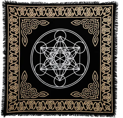 Vista 16 de Indian Consigners Paño de Altar A-Z Péndulo de Hechicería Pentagrama Alter Tarot Spread Wiccano Cuadrado Paño de Mesa Sagrado Paño Espiritual