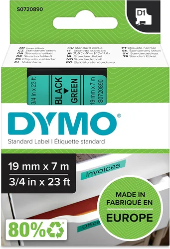 Vista 12 de DYMO DYMS0720610 - Cinta de cartucho, 0.472 in x 23.0 ft, color blanco sobre negro