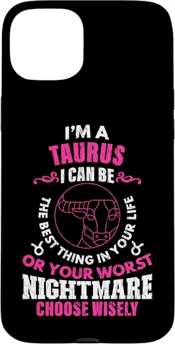 Vista 9 de Funda gráfica para iPhone 13 Pro Max con signo zodiacal divertido soy un tauro