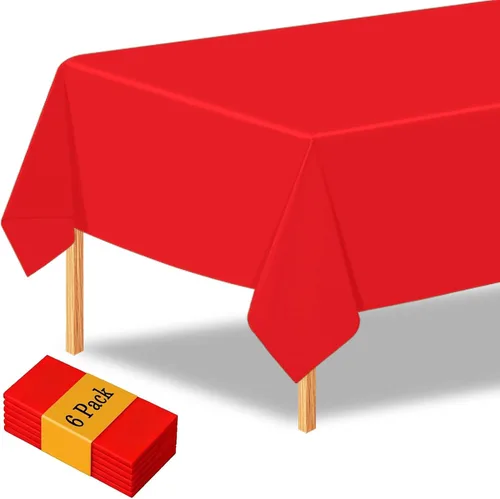 Vista 45 de Paquete de 3 manteles de plástico desechables de 54 x 108 pulgadas, color morado claro, azul claro, rosa claro, para mesas de 6 a 8 pies, fiestas