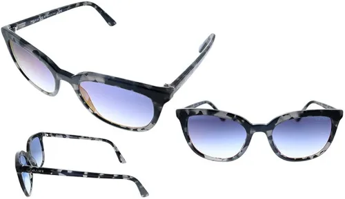 Vista 4 de Prada PR 03XS 5 1072 - Almohada de plástico gris Habana con lente de espejo azul