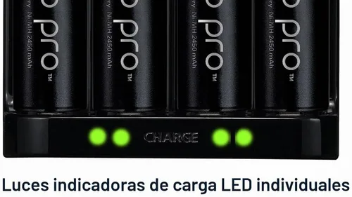 Vista 9 de Cargador de batería avanzado individual Panasonic Eneloop con 4 luces led que indican la carga BQ-CC17 Negro
